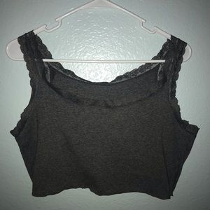 gray lace tank top